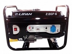 LIFAN 3000 (2.8GF-6, 220В, 2,8/3 кВт, 4-х тактный, бензиновый, одноцилиндровый, с воздушным  охлаждением, 7 л.с., объем 212см?, ручной запуск, 51 кг) - фото