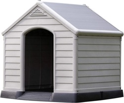 Будка пластиковая уличная для дом. питомца Dog house, серый - фото