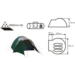 Палатка ACAMPER ACCO green 3-местная 3000 мм/ст - фото