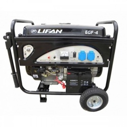 LIFAN 7000E (6GF-4, 220В, 6/6,5 кВт, 4-х тактный, бензиновый, одноцилиндровый, с воздушным  охлаждением, 15 л.с., объем 420см?, Ручной/электрический стартер, 88 кг) - фото