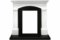 Портал для электрокамина Langford  под классический очаг - белый с черным - фото