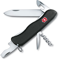 Нож перочинный Victorinox Nomad 0.8353.3 111мм с фиксатором 11 функций нейлоновая рукоять черный - фото