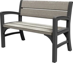 Диван садовый пластиковый Montero 2 bench, серый - фото