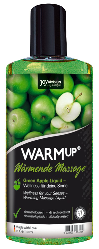 Разогревающее массажное масло WARMup со вкусом зеленого яблока 150 мл - фото