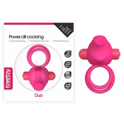 Двойное вибро-кольцо розовое Power Clit - фото