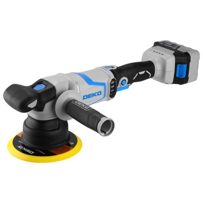 Шлифмашина полировальная аккумуляторная орбитальная бесщеточная DEKO CPDU20DA PRO, 150 мм, 20В, 1x4.0Ач