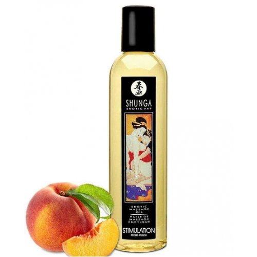 Массажное масло Shunga Stimulation Peach 250 мл - фото