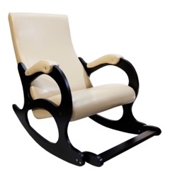 Кресло-качалка Бастион №4-2 с подножкой экокожа (селена крем) - фото