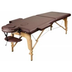 Массажный стол Atlas Sport складной 2-с 60 см деревянный + сумка в подарок (коричневый) - фото