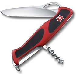 Нож перочинный Victorinox RangerGrip 63 (0.9523.MC) 130мм 5функций красный/черный карт.коробка - фото