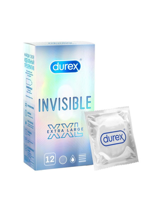 Презервативы из натурального латекса Durex Invisible XXL №12 - фото
