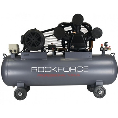 Rock FORCE RF-390-300 Компрессор 3-х поршневой масляный с ременным приводом (5.5кВт, ресивер 270л, 8бар, 904л/м, 380В, 50Гц, 1000 об/мин,85Дб)