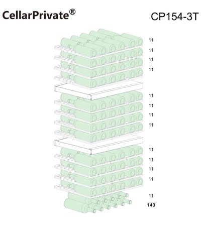 Винный шкаф CellarPrivate трёхзонный на 143 бутылки CP154-3T Винный шкаф CellarPrivate трёхзонный на 143 бутылки CP154-3T