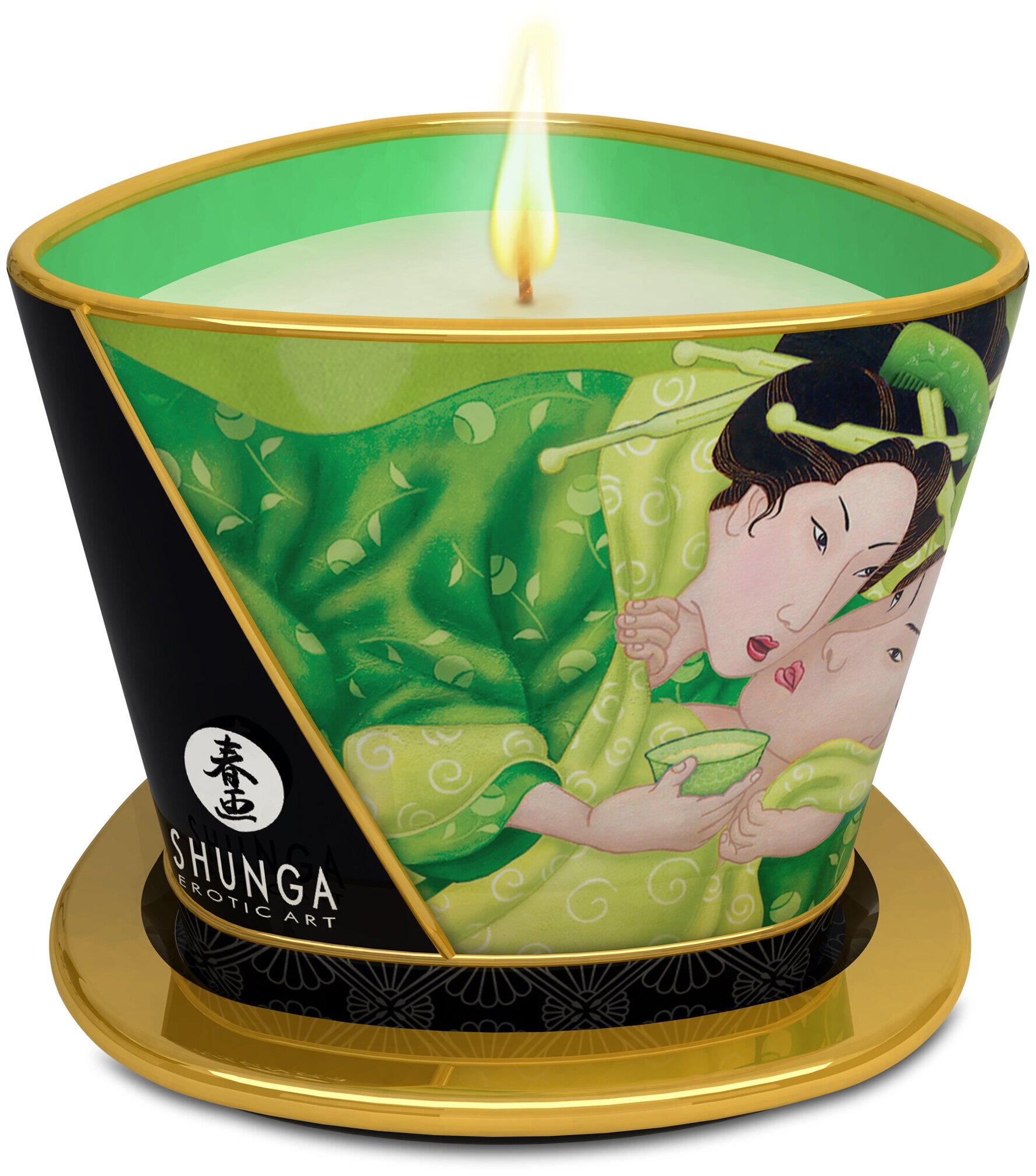 Массажная аромасвеча Shunga Экзотический Зеленый чай 170 мл - фото