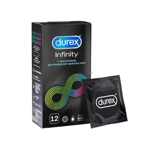 Презервативы Durex №12 Infinity (гладкие с анестетиком) - фото