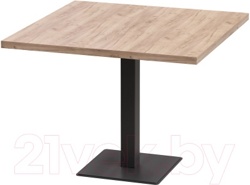 Обеденный стол Millwood Лофт Хельсинки 2 Л 100x100x75 (дуб табачный Craft/металл черный) - фото