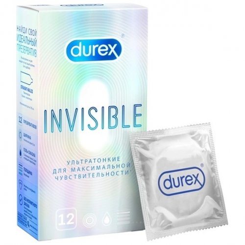 Презервативы Durex №12 Invisible (ультратонкие для максимальной чувствительности) - фото