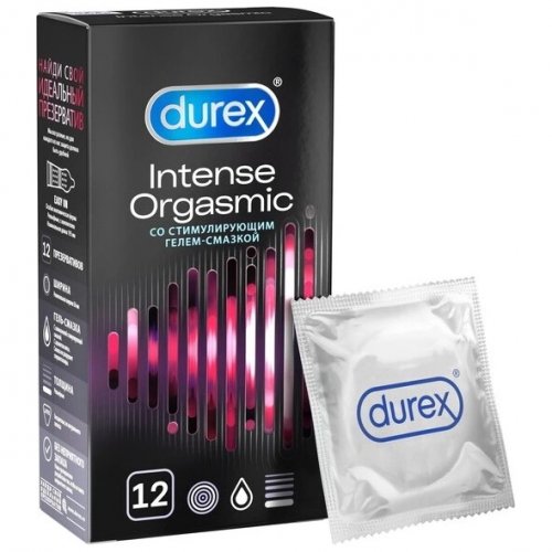 Презервативы Durex Intense Orgasmic с ребристой и точечной структурой 12 шт - фото