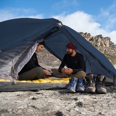 Палатка Naturehike Mongar NH19M002-J 210T двухместная сверхлегкая , синяя Navy Blue, 6975641880998