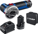 Бесщеточная угловая шлифмашина ЗУБР Профессионал 12 В, 2 АКБ, в сумке AB-76-22 - фото