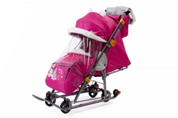 Санки-коляска Ника Детям 7-6 New (снеговик розовый) - фото