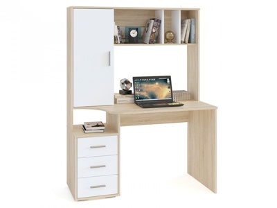 Компьютерный стол Сокол-Мебель КСТ-16 (дуб сонома/белый) - фото