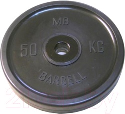Диск для штанги MB Barbell Олимпийский d51мм 50кг (черный) - фото