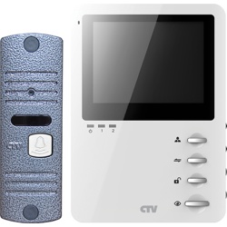 Комплект цветного видеодомофона CTV-DP1400M (W/B) - фото