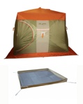 Палатка Митек Нельма Куб 3 (Оранж-беж/Хаки) + пол без лунок - фото