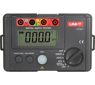 Цифровой измеритель сопротивления заземления до 2000 ом UNI-T UT521, 00-00004329