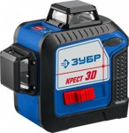 Лазерный нивелир ЗУБР ПРОФЕССИОНАЛ КРЕСТ 3D, 20-70 м - фото
