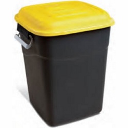 Контейнер для мусора пластик 50л (жёлт. крышка) (TAYG) - фото