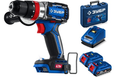 Бесщеточная ударная дрель-шуруповерт ЗУБР 20 В, 70 Н·м, 2 АКБ LMS (2 А·ч), кейс, ПРОФЕССИОНАЛ (DBS-70-22)