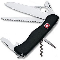 Нож перочинный Victorinox Trailmaster One Hand Wavy Edge 0.8463.MW3 с фиксатором 12 функций черный - фото