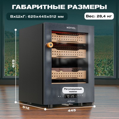 Хьюмидор шкаф Meyvel MC-50BK (Профессиональный)