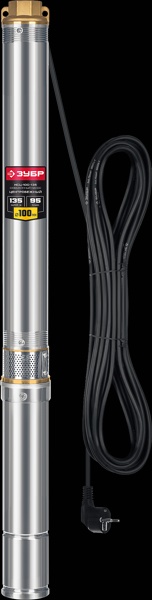 Скважинный центробежный насос ЗУБР 1800 Вт, 135 м напор (НСЦ-100-135)