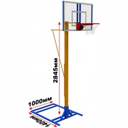 Стойка баскетбольная со щитом (под противовес) с регулируемой высотой щита OC-04496 - фото