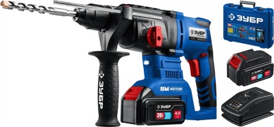 Бесщеточный перфоратор ЗУБР Профессионал 20В 2 АКБ 4Ач PB-260-42