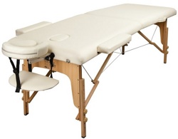 Массажный стол Atlas Sport складной 2-с деревянный 70 см (бежевый) - фото