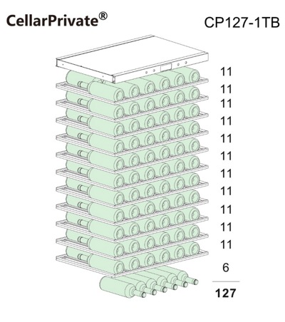 Винный шкаф CellarPrivate однокамерный на 127 бутылок черный CP127-1TB Винный шкаф CellarPrivate однокамерный на 127 бутылок черный CP127-1TB