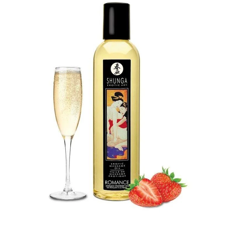 Массажное масло Shunga Sparkling Strawberry Wine 250 мл - фото