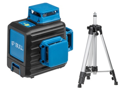 Нивелир лазерный линейный BULL LL 3401 c аккумулятором и штативом в кор. (проекция: 3 плоскости 360°, до 80 м, +/- 0.30 мм/м, резьба 1/4