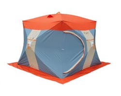 Палатка рыбака Митек Нельма Куб 3 Люкс (оранж-беж/сероголубой) - фото