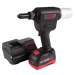 Заклепочник аккумуляторный MIGHTY SEVEN 2,4-6,4 мм, 18 В, 3 предмета, кейс DR-102A1 - фото