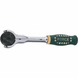Трещотка с вращающейся головкой с резиновой ручкой-72 зуба (225ммL) Force 802323 3/8