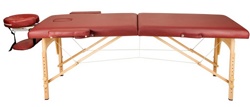 Массажный стол Atlas Sport складной 2-с 60 см деревянный + сумка в подарок (бургунди) - фото