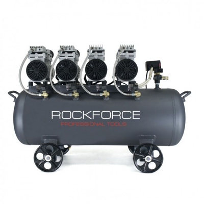 Rock FORCE RF-265-100 Компрессор поршневой безмасляный с прямым приводом (220В,3.0кВт,1450об/мин,ресивер 100л, 8бар, 559л/м,82дБ)