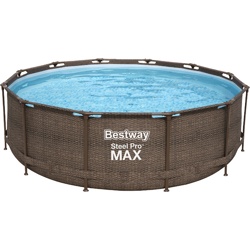 Каркасный бассейн Bestway Steel Pro MAX Ротанг 56709 (366х100, с фильтр-насосом) - фото