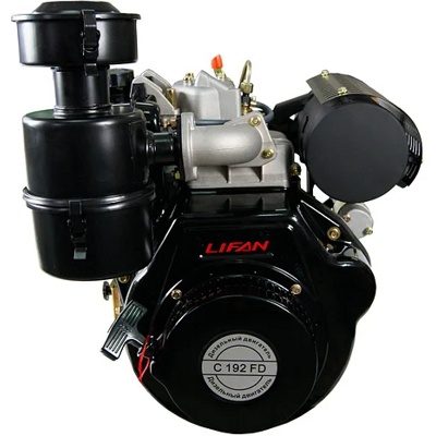 Двигатель дизельный LIFAN C192FD 6А 15 л.с., вал 25 мм, катушка 6А, ручной/электрический стартер - фото