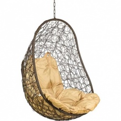 Кресло подвесное BiGarden Easy Brown BS (без стойки, бежевая подушка) - фото